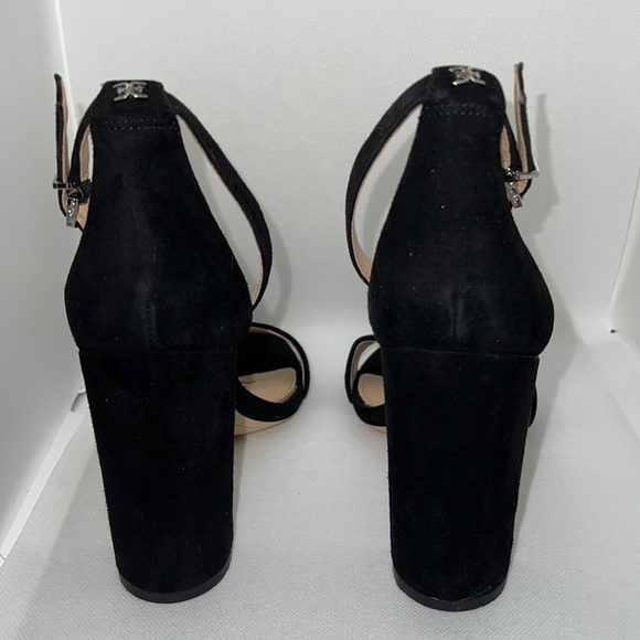 Sam Edelman Yaro black suede ankle strap Block Heels sandals women’s Sz 9 1/2 - Picture 10 of 13